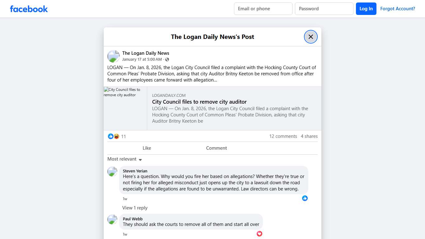 LOGAN — On Jan. 8, 2026, the Logan... - The Logan Daily News Facebook